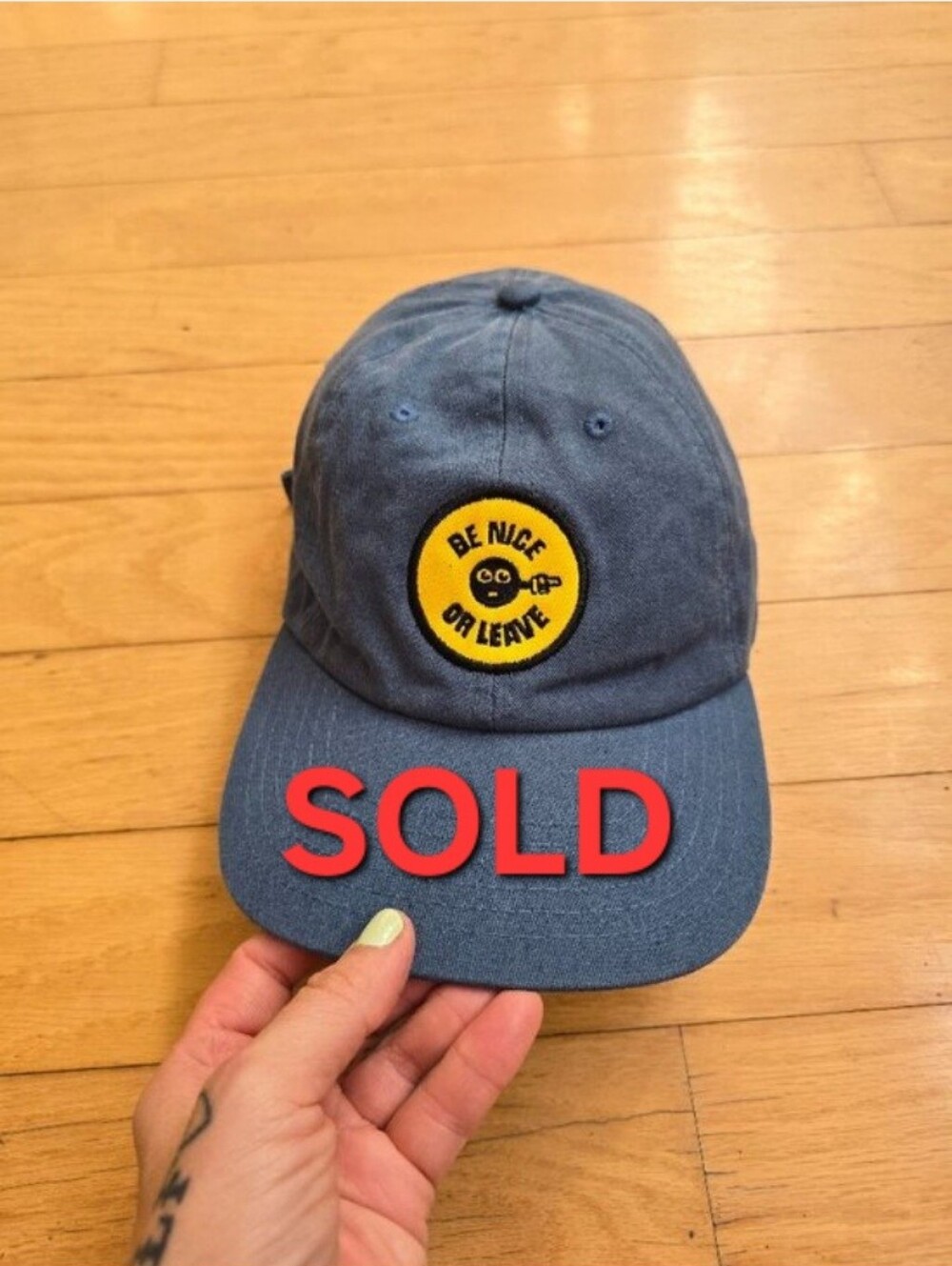 vintage Y2K | House of Blues 'Be Nice Or Leave' blue dad hat